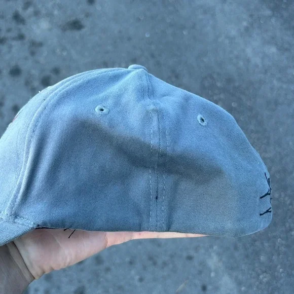 Y2K West Coast Choppers Hat Grey/Red/White Jesse James Biker Hat Embroidered VTG - Picture 3 of 9